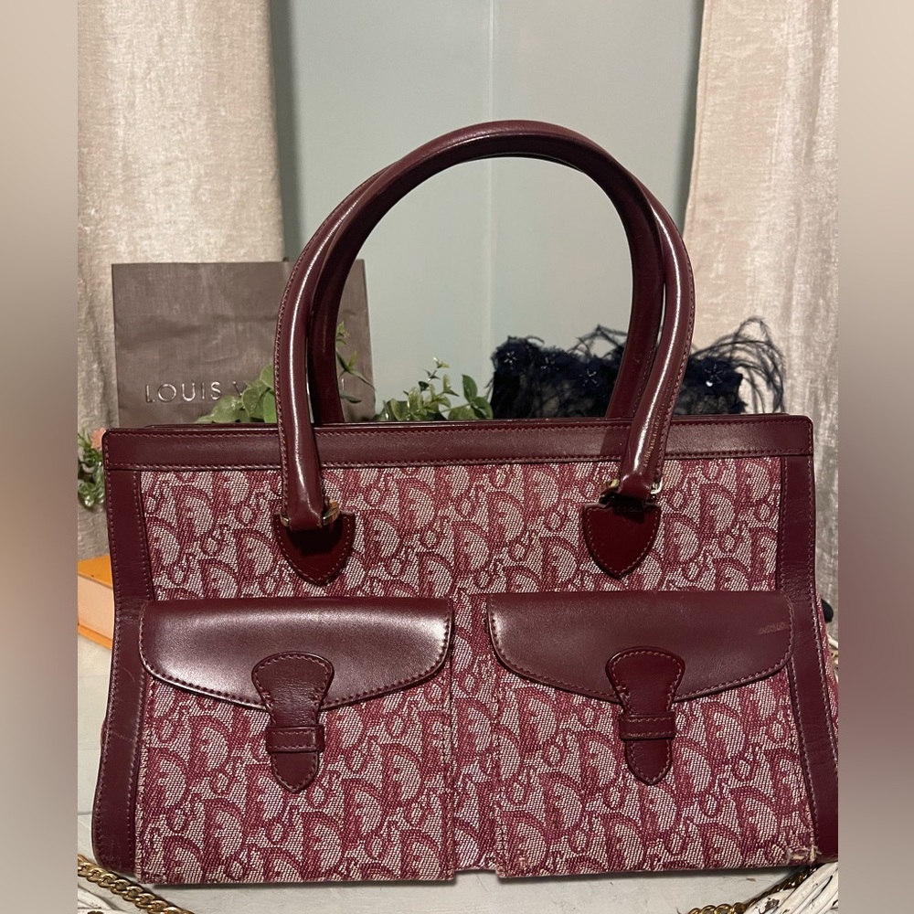 Christian Dior Trotter Bordeaux Handbag- Rare - Authenticated with QR code
